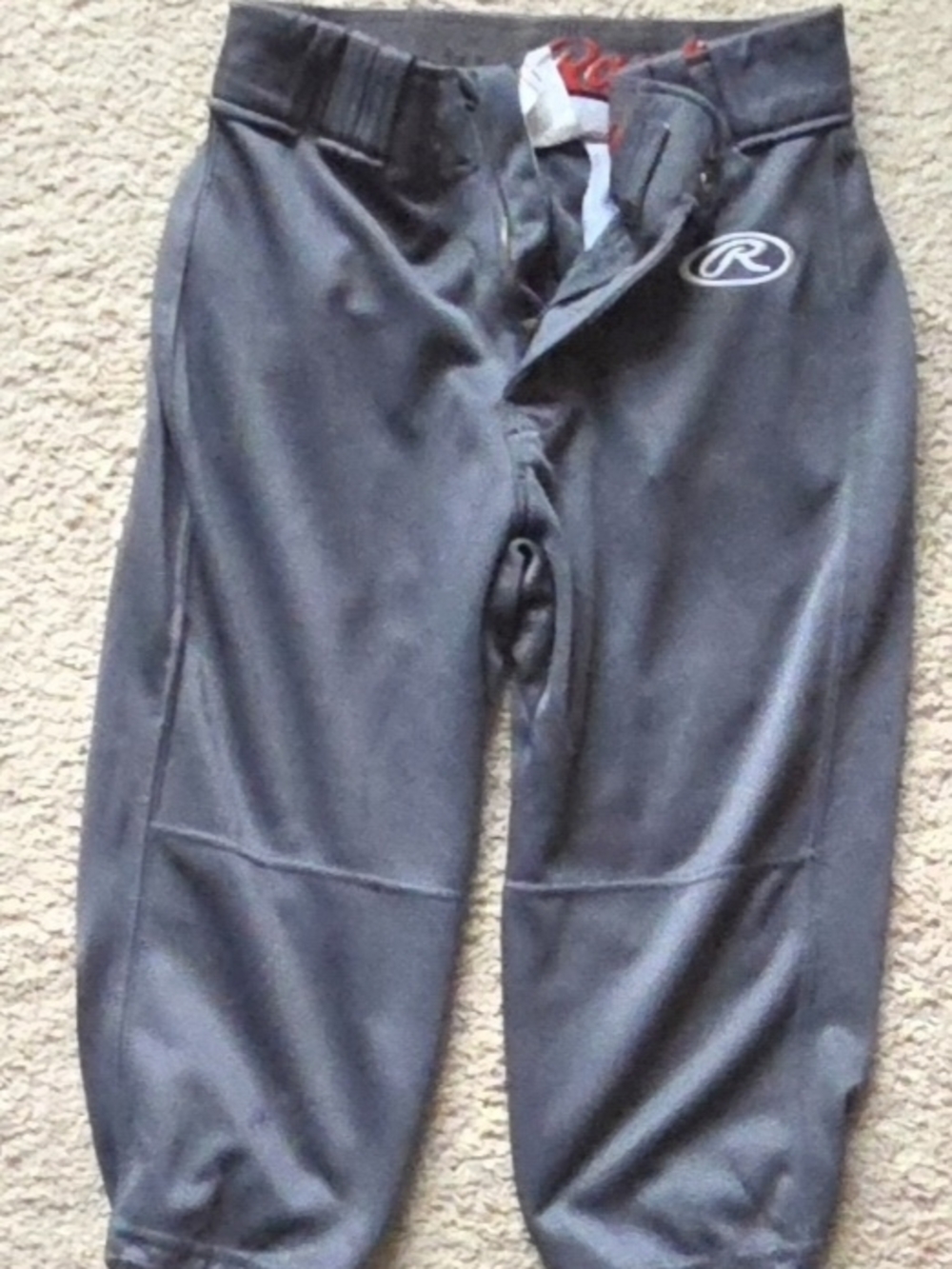 Rawlings Gray Baseball Pants with White Logo